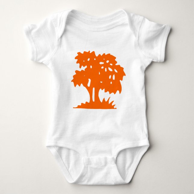Cartoon Tree - Orange Baby Bodysuit (Front)