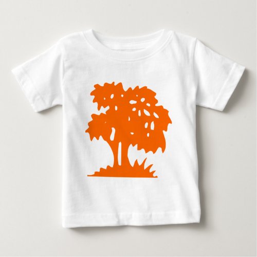 Cartoon Tree _ Orange Baby T_Shirt