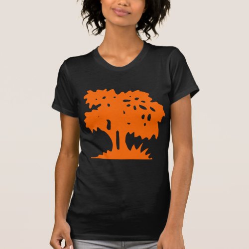 Cartoon Tree _ Orange T_Shirt