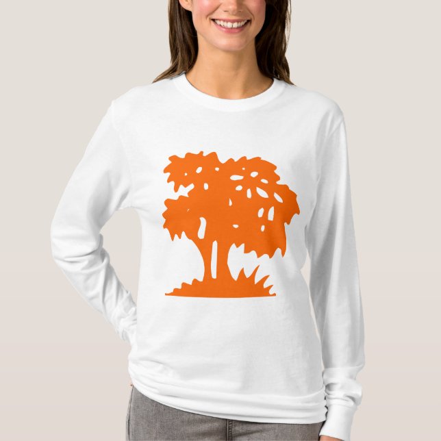 Cartoon Tree - Orange T-Shirt (Front)