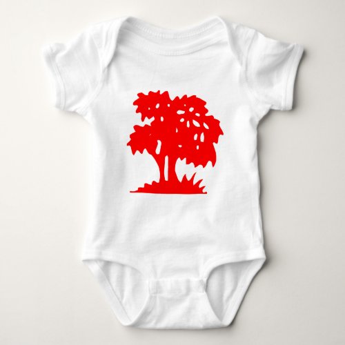 Cartoon Tree _ Red Baby Bodysuit