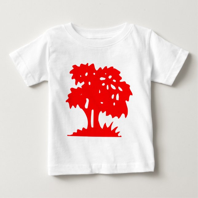 Cartoon Tree - Red Baby T-Shirt (Front)
