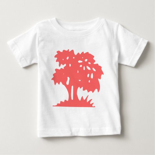 Cartoon Tree _ Tropical Pink Baby T_Shirt