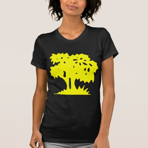 Cartoon Tree _ Yellow T_Shirt