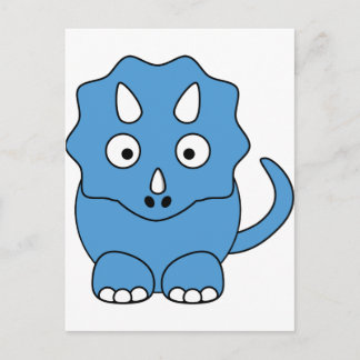 Cartoon Triceratops (blue) Postcard