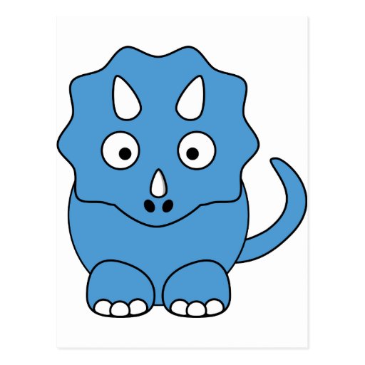 Cartoon Triceratops (blue) Postcard | Zazzle