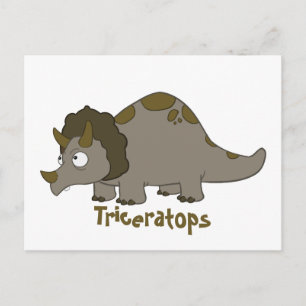 Cartoon Triceratops Postcard