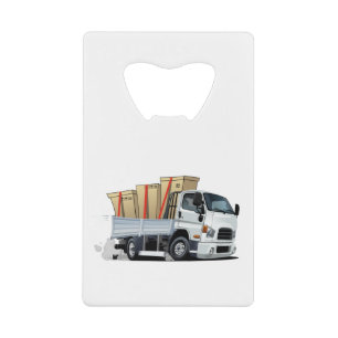 Cartoon truck credit card bottle opener