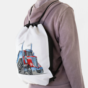 Cartoon truck drawstring bag