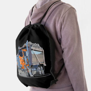 Cartoon truck drawstring bag