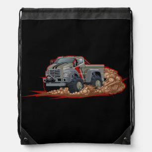 Cartoon truck drawstring bag