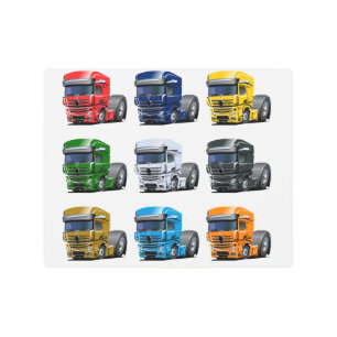 Cartoon truck metal print