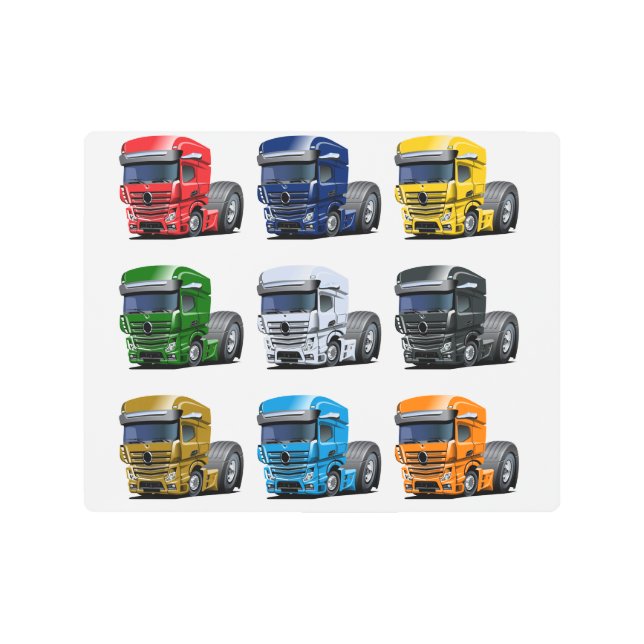 Cartoon truck metal print (Front)