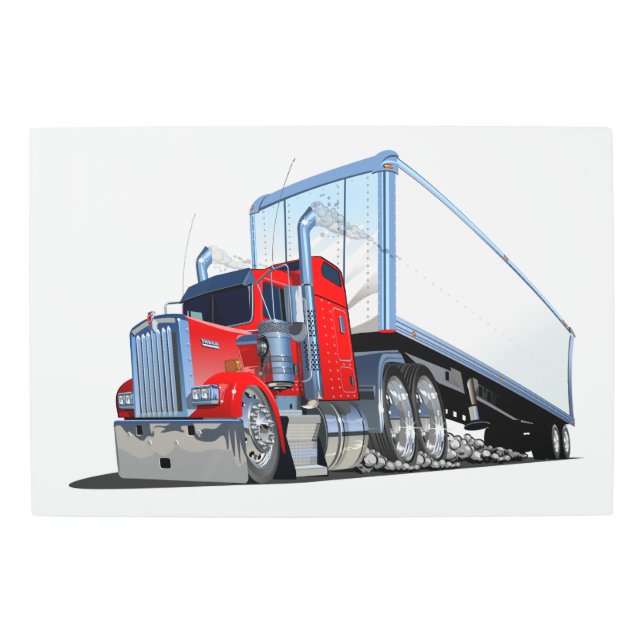 Cartoon truck metal print (Front)