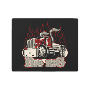 Cartoon truck metal print