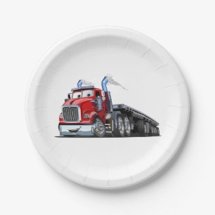 Cartoon truck paper plates