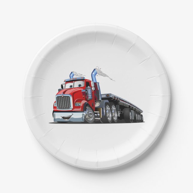 Cartoon truck paper plates (Front)