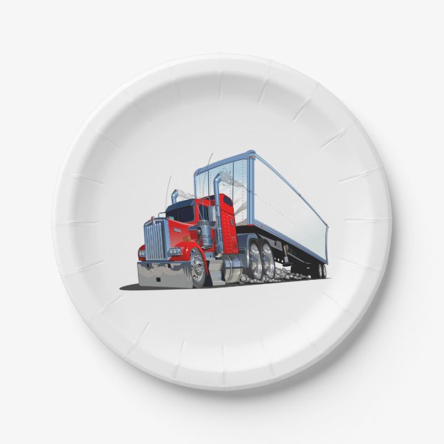 Cartoon truck paper plates (Front)
