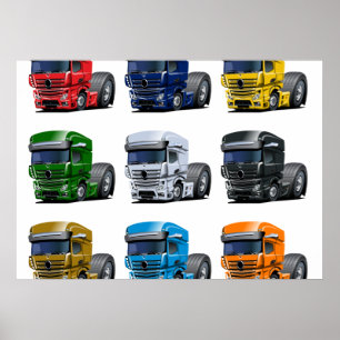 cartoon truck poster