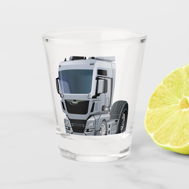 Cartoon truck shot glass (Front)