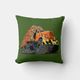 Cartoon truck throw pillow
