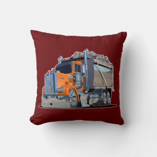 Cartoon truck throw pillow