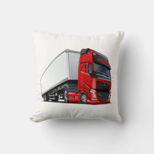 Cartoon truck throw pillow