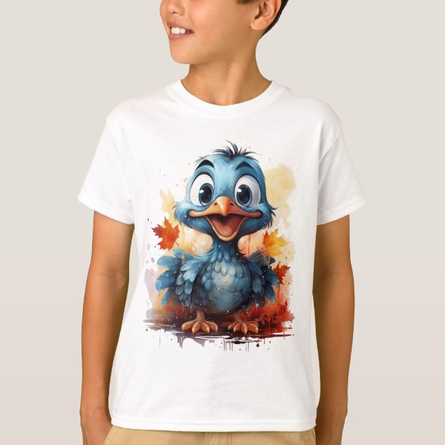Cartoon Turkey Illustration T-Shirt (Front)
