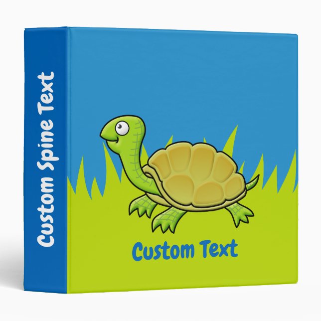 Cartoon Turtle 3 Ring Binder (Front/Spine)