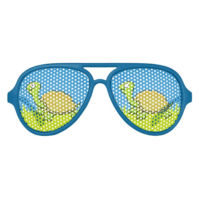 Cartoon Turtle Aviator Sunglasses (Front)