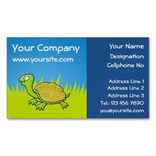 Cartoon Turtle Business Card Magnet