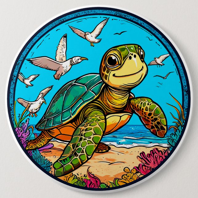 Cartoon turtle button (Front)