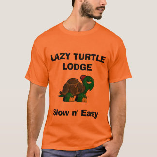 cartoon-turtle-clipart, LAZY TURTLE LODGE, Slow... T-Shirt