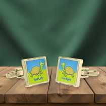Cartoon Turtle Gold Cufflinks