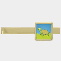 Cartoon Turtle Gold Finish Tie Bar