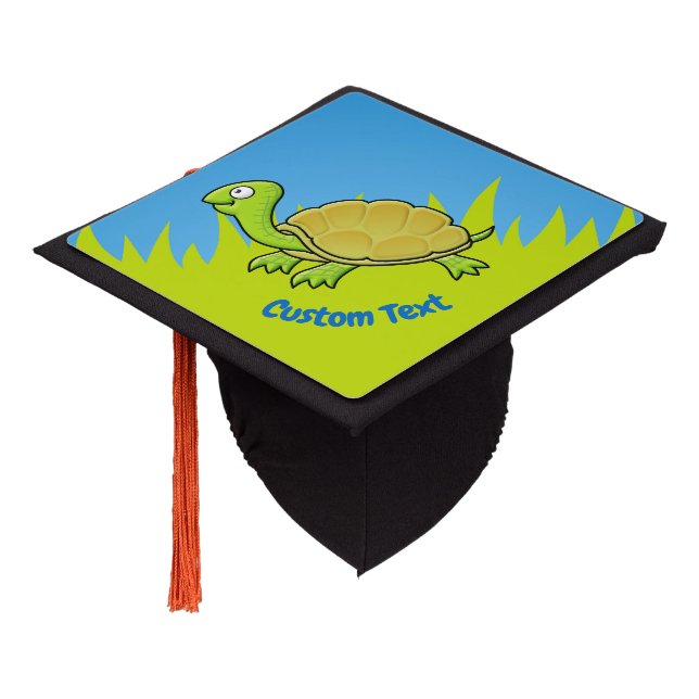 Cartoon Turtle Graduation Cap Topper (Angled)