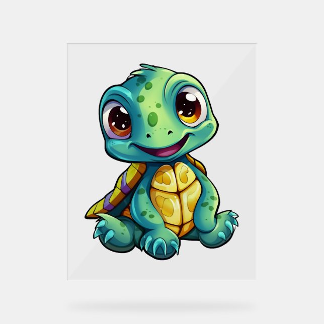 Cartoon turtle illustration            acrylic sign (Front)