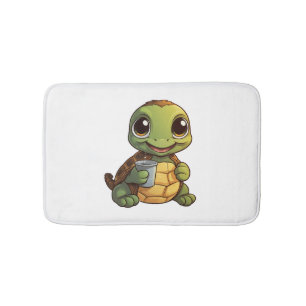 Cartoon turtle illustration bath mat