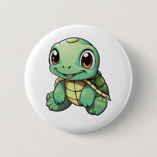Cartoon turtle illustration button