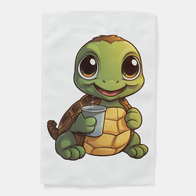 Cartoon turtle illustration Copy Copy Copy Copy Co Garden Flag (Front)