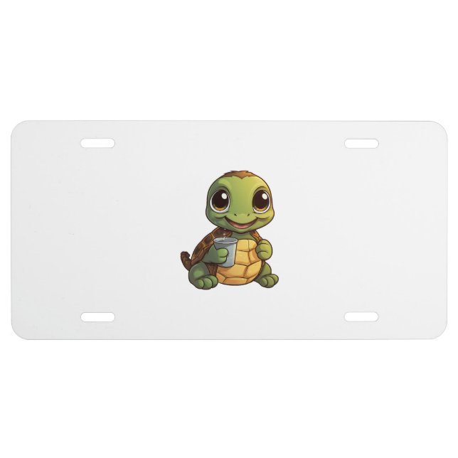 Cartoon turtle illustration Copy Copy Copy Copy Co License Plate (Front)