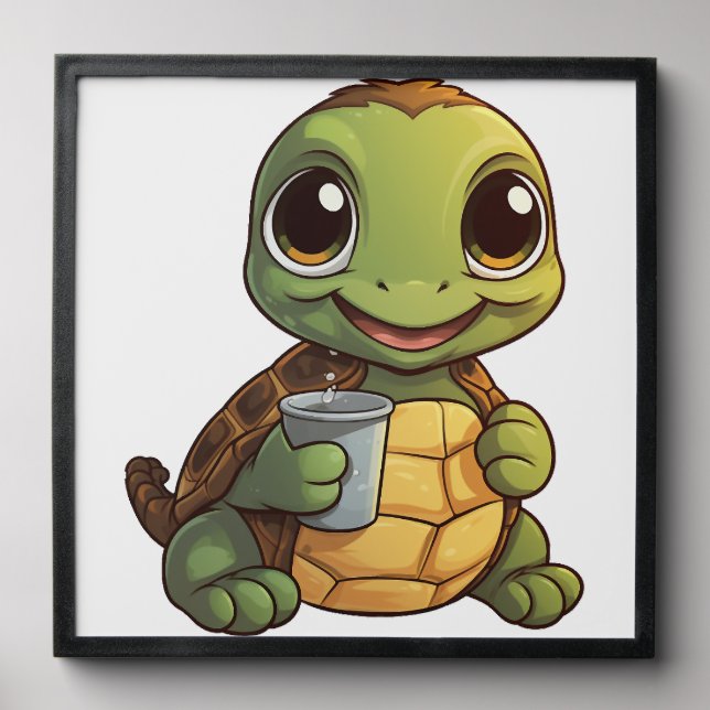 Cartoon turtle illustration Copy Copy Copy Copy Co Peel And Stick Photo Tile (Front Set)