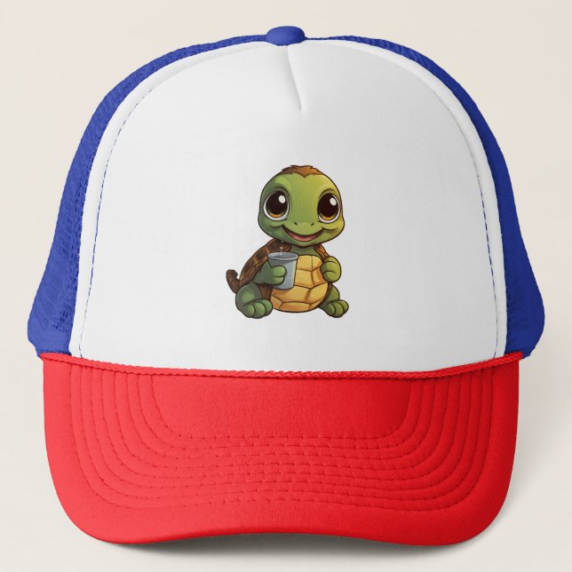 Cartoon turtle illustration Copy Copy Copy Copy Co Trucker Hat (Front)