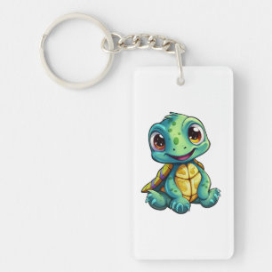 Cartoon turtle illustration keychain