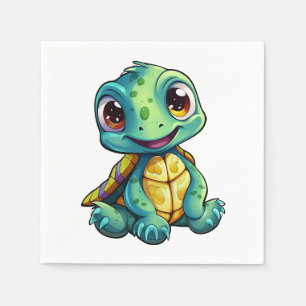 Cartoon turtle illustration napkins