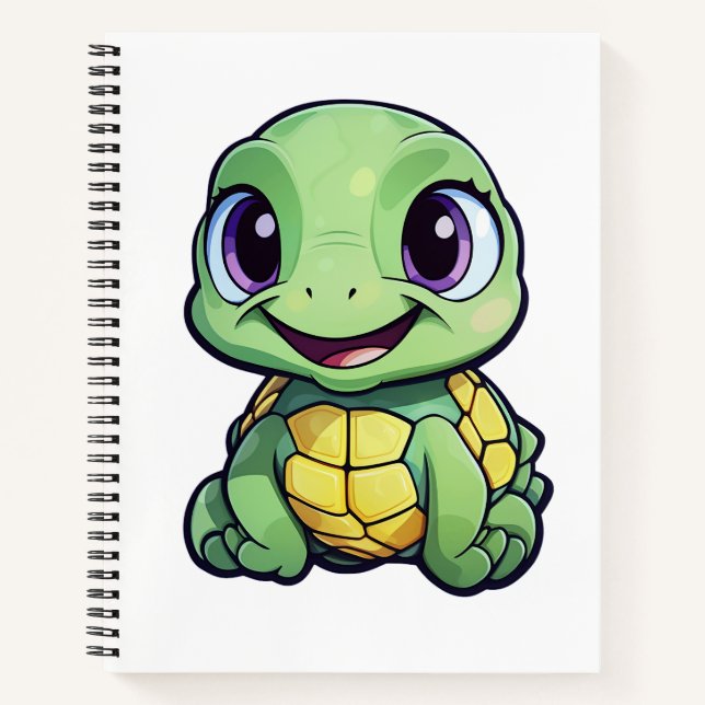 Cartoon turtle illustration notebook (Front)