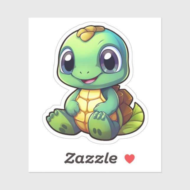 Cartoon turtle illustration sticker (Sheet)
