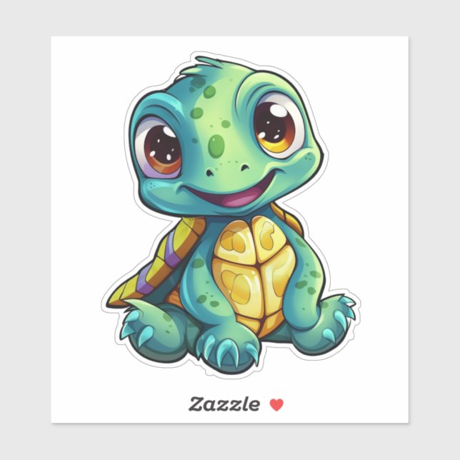 Cartoon turtle illustration sticker (Sheet)