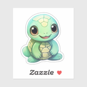 Cartoon turtle illustration sticker
