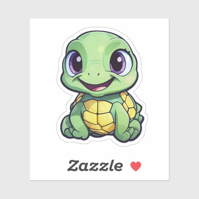 Cartoon turtle illustration sticker (Sheet)